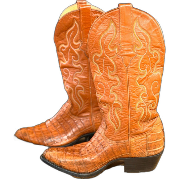 Shoes - Vintage Handmade Crocodile Belly Western Boots – Women’s 7.5–8 (Men’s 6 EE)